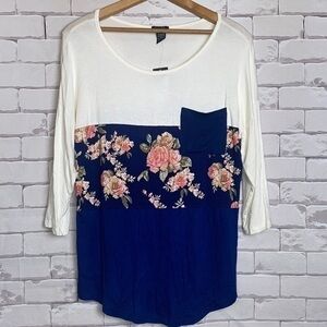 Rue 21 top - color block floral - small - NWT